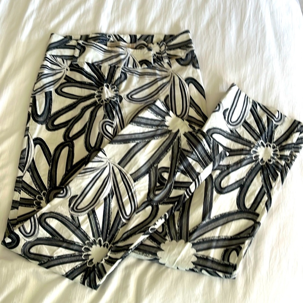 Black and white cotton pants. Like new.